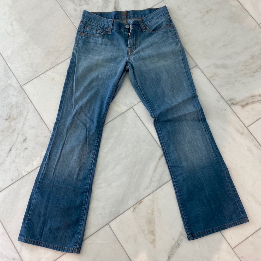 7 For All Mankind Bootcut Blue Jeans Boot Cut Blue Jeans Size 26x28